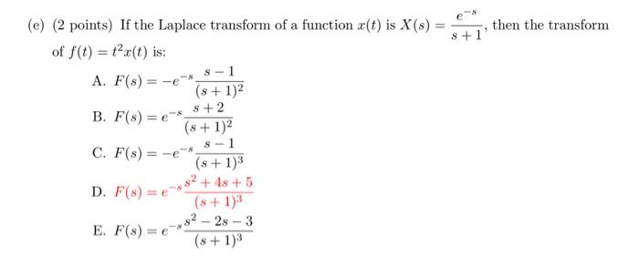 laplace transform of e x 2