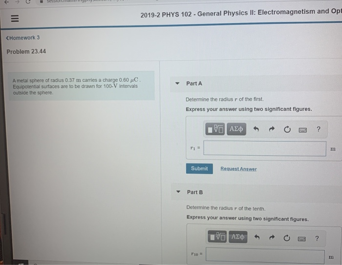 Solved 2019-2 PHYS 102 - General Physics II: | Chegg.com