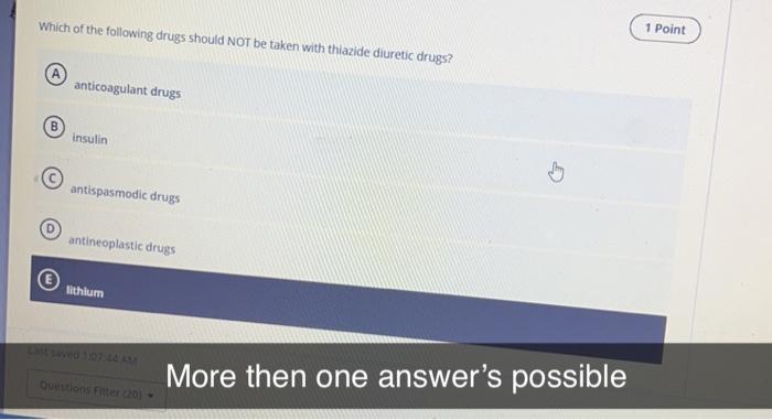 Solved Which of the following drugs should NOT be taken with | Chegg.com