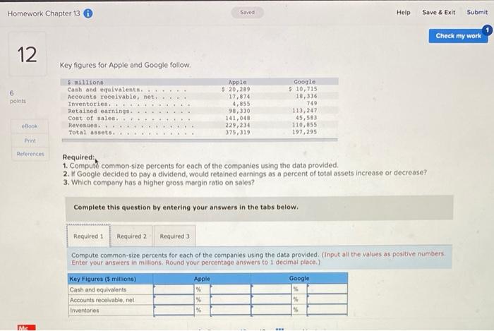 Solved Homework Chapter 13 Saved Help Save & Exit Submit | Chegg.com