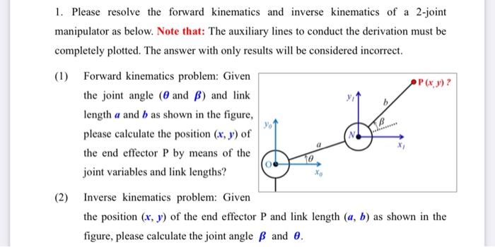 Solved 1. Please Resolve The Forward Kinematics And Inverse | Chegg.com