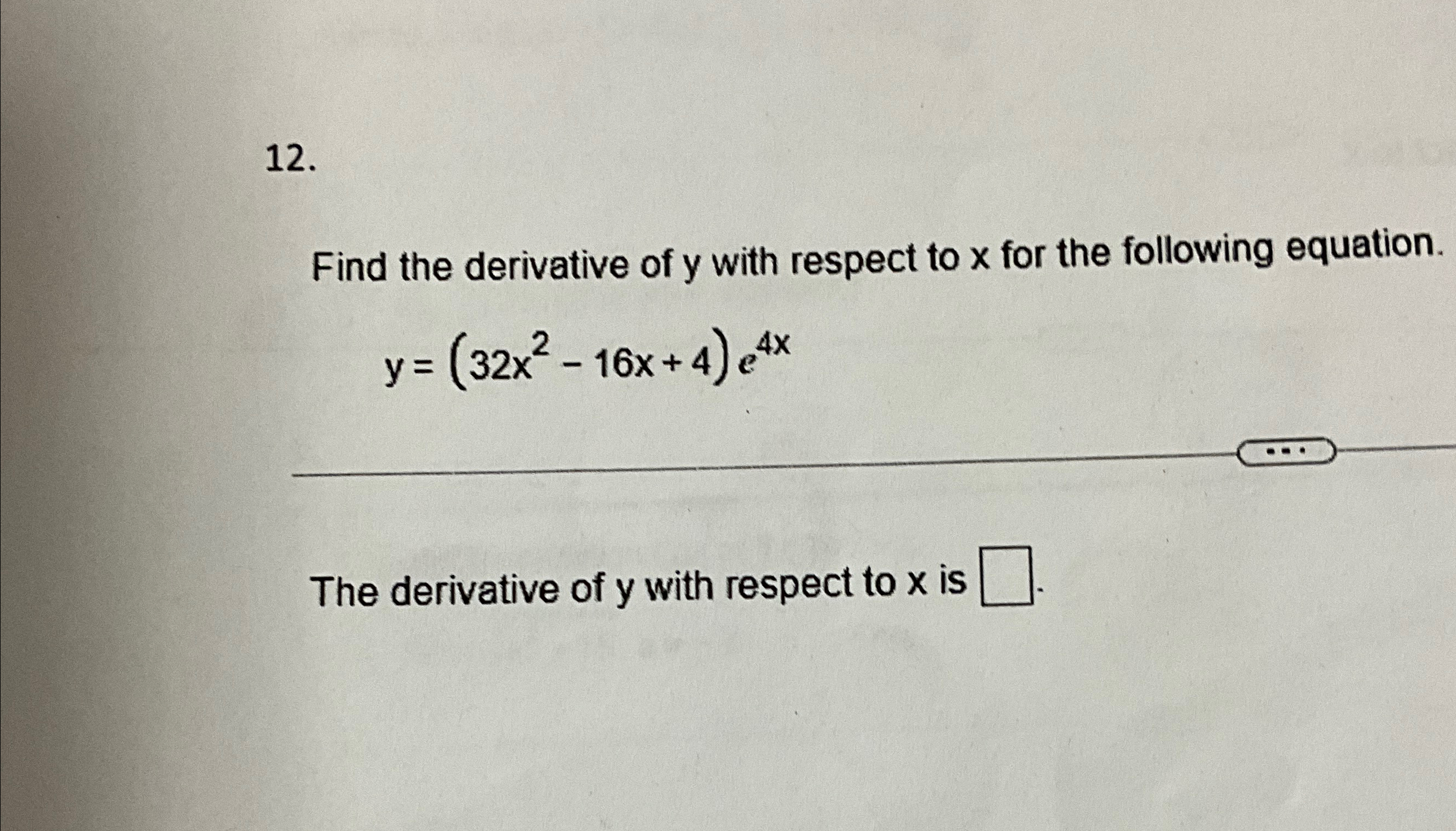 Solved Find the derivative of y ﻿with respect to x ﻿for the | Chegg.com