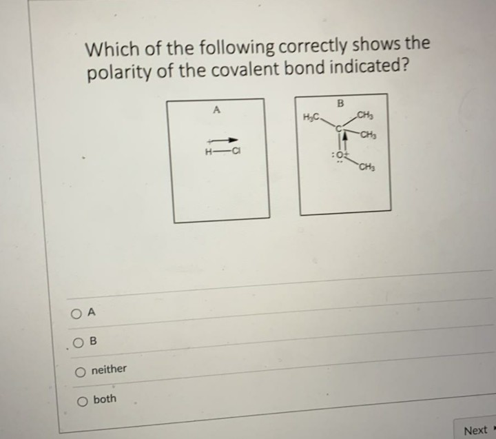 Solved Which Of The Following Correctly Shows The Polarity | Chegg.com