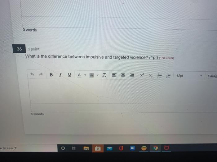 Solved O Words 36 1 Point What Is The Difference Between Chegg