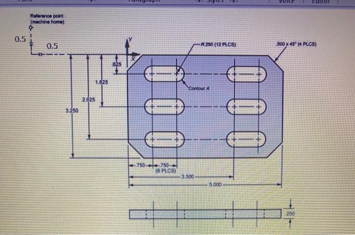 Solved Reference point (machine home) 0.5 0.5 R 250 (12 | Chegg.com