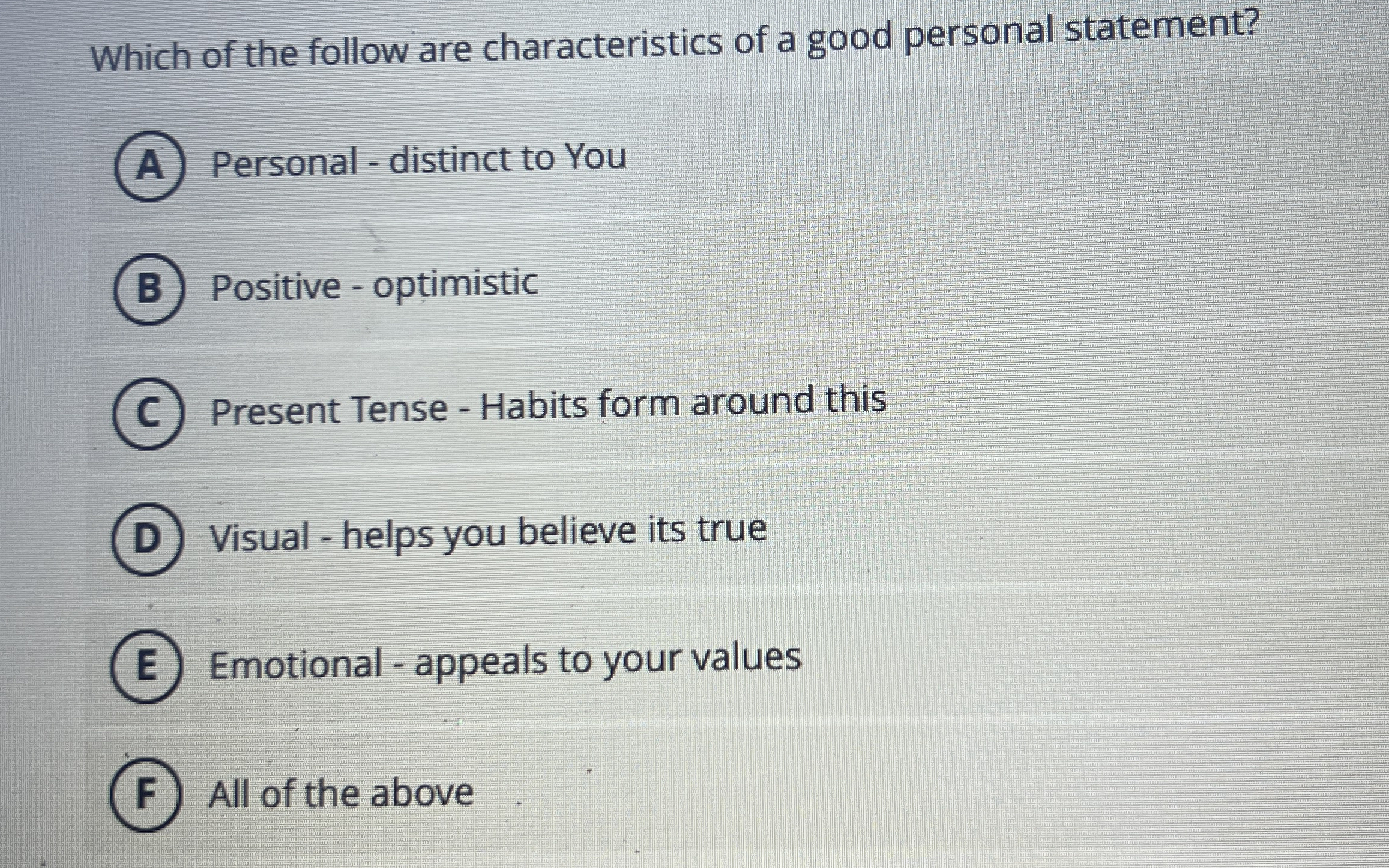 Solved Which of the follow are characteristics of a good | Chegg.com