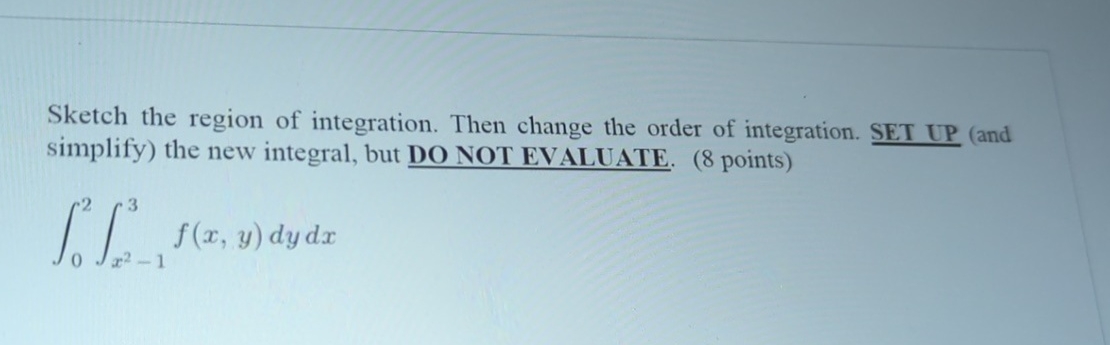 Solved Sketch the region of integration. Then change the | Chegg.com