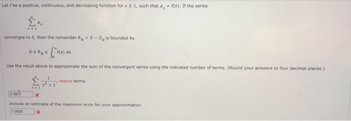 Solved Let F Be A Positive Continuous And Decreasing Fu Chegg Com