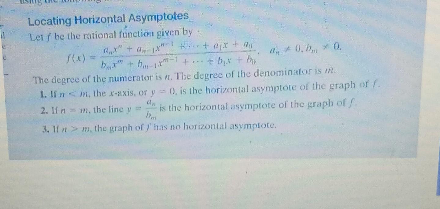 Solved What Is Proof Of The Horizontal Asymptote Rule Using 7664