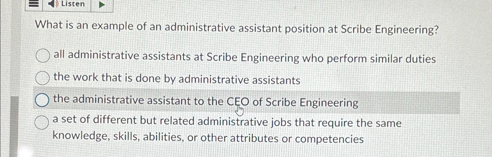 Solved What is an example of an administrative assistant | Chegg.com