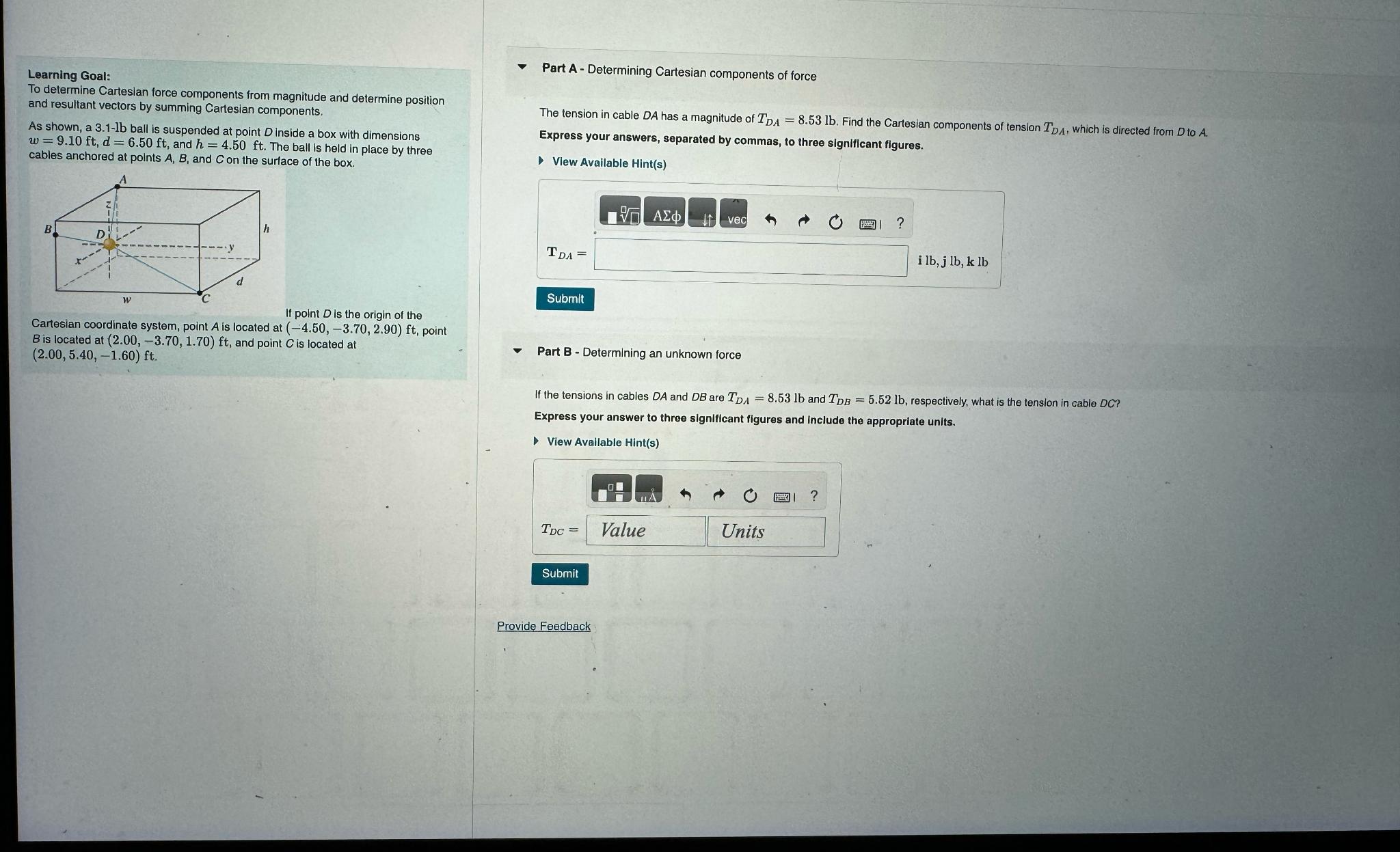 Solved Learning Goal:To determine Carteslan force components | Chegg.com