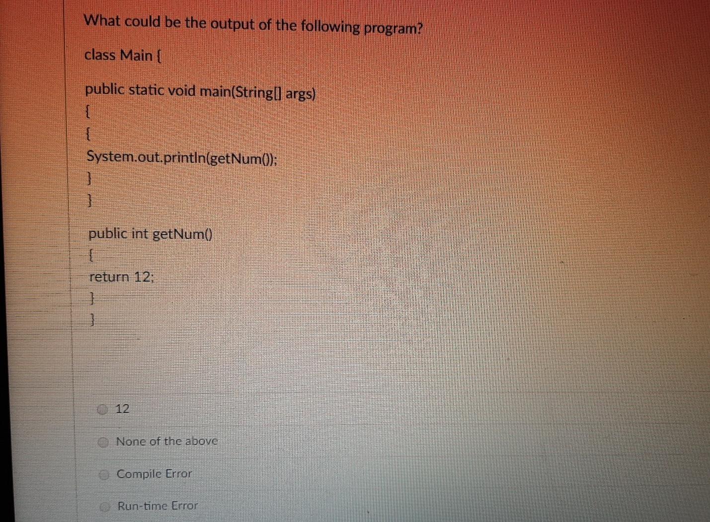 Solved What is the result when you compile and run the | Chegg.com