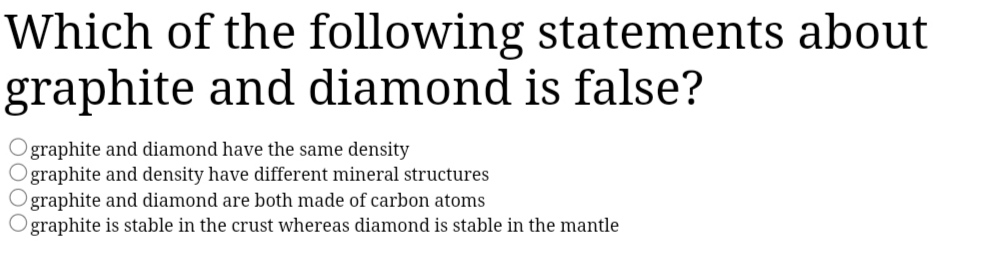 Solved graphite and diamond have the same densitygraphite | Chegg.com