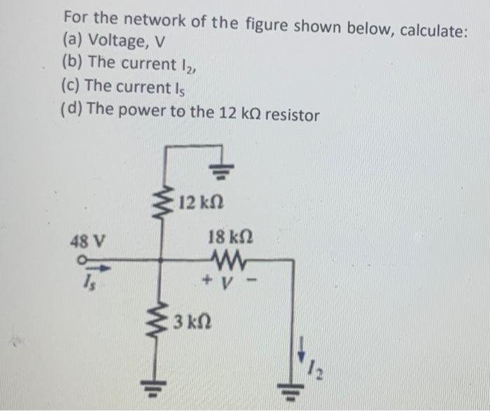 Solved For the network of the figure shown below, calculate: | Chegg.com