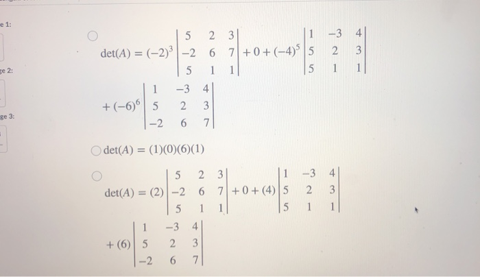 Solved Consider the following matrix: [ 1 2 A = 1 4 6 Select | Chegg.com