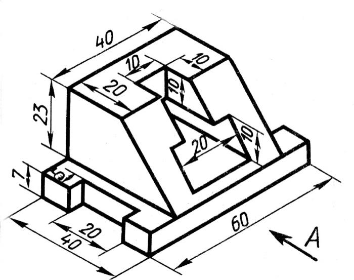Solved draw an orthographic design using pencil, A4 , eraser | Chegg.com