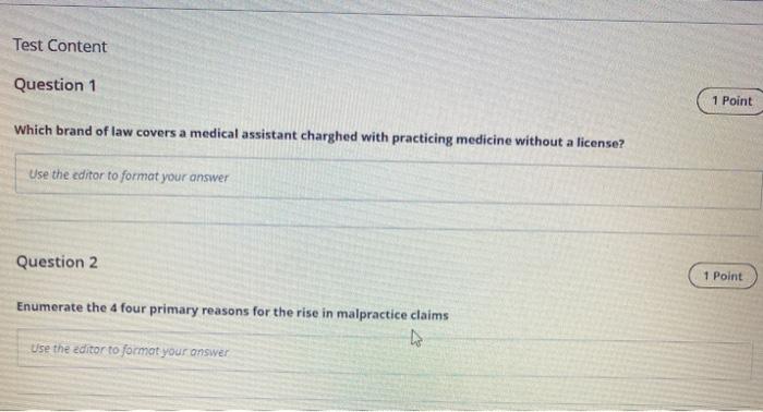 Solved Test Content Question 1 1 Point Which brand of law | Chegg.com