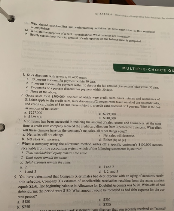 Solved CHAPTER 6 Reporting and Interpreting Sales Revenue, | Chegg.com