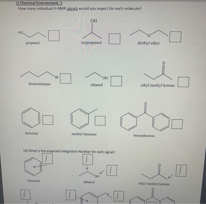 Solved 1 Chemical Environment: 1 How many individual H-NMR | Chegg.com