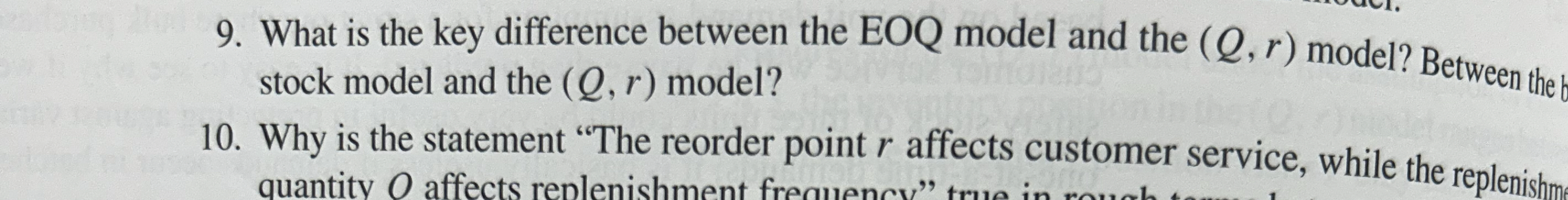 Solved What is the key difference between the EOQ model and | Chegg.com