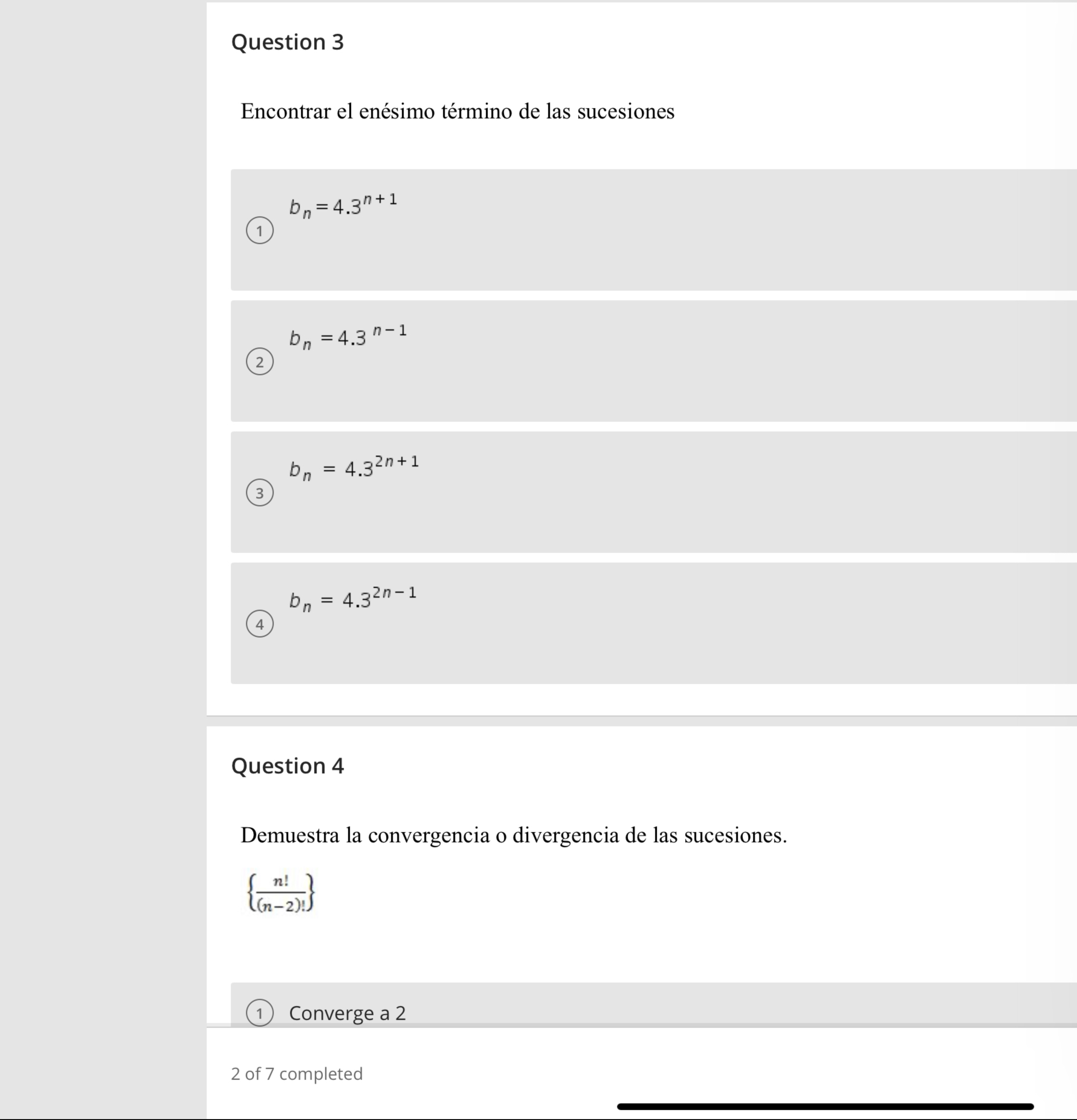Enesimo Solved Question 3 Encontrar el enésimo término de las | Chegg.com