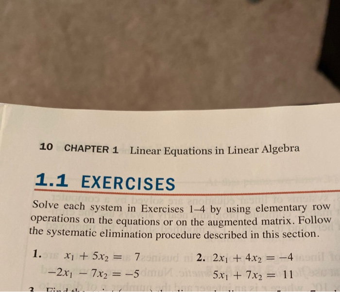 Solved 10 CHAPTER 1 Linear Equations In Linear Algebra 1.1 | Chegg.com