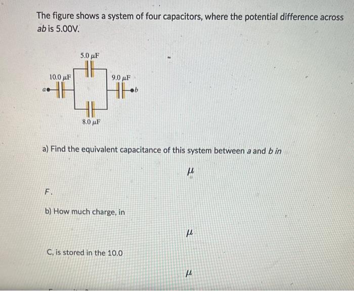 Solved The Figure Shows A System Of Four Capacitors, Where | Chegg.com