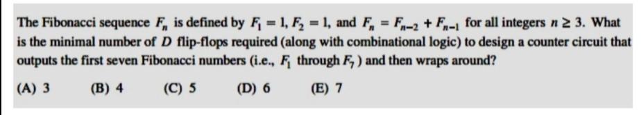 Solved The Fibonacci sequence F, is defined by F = 1, F2 = | Chegg.com