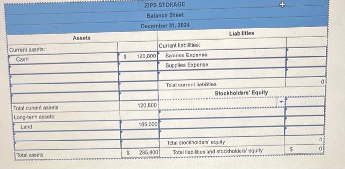 Solved ZIPS STORAGE Income Statement For the Year Ended | Chegg.com