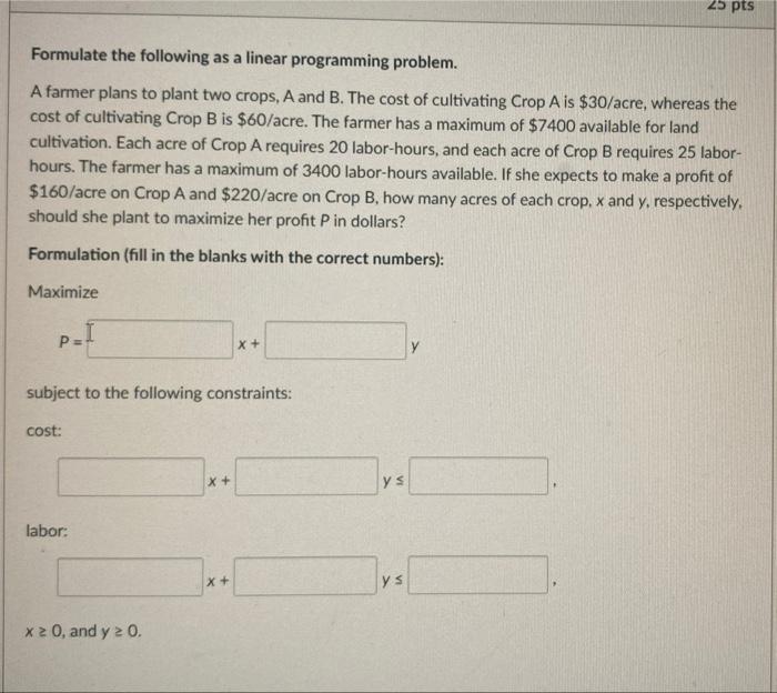 Solved Formulate the following as a linear programming | Chegg.com