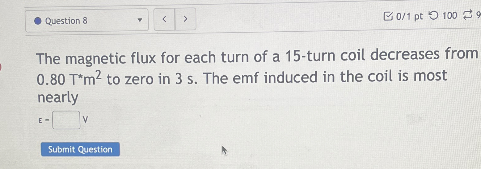 Solved The magnetic flux for each turn of a 15-turn coil | Chegg.com
