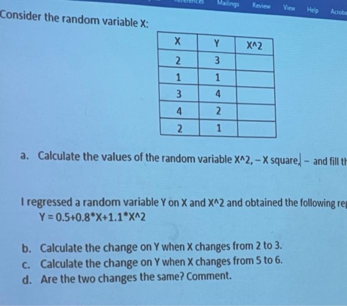 Solved Consider The Random Variable X A Calculate The 2810