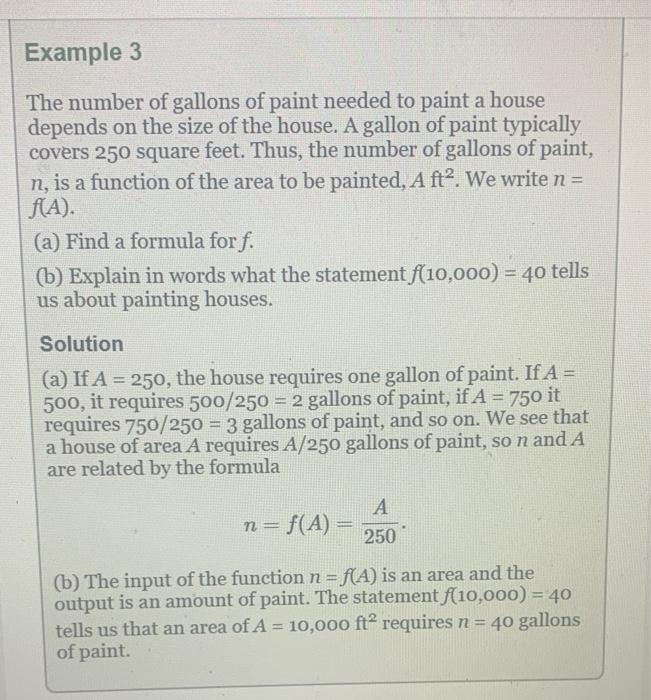 Solved Example 3 The number of gallons of paint needed to