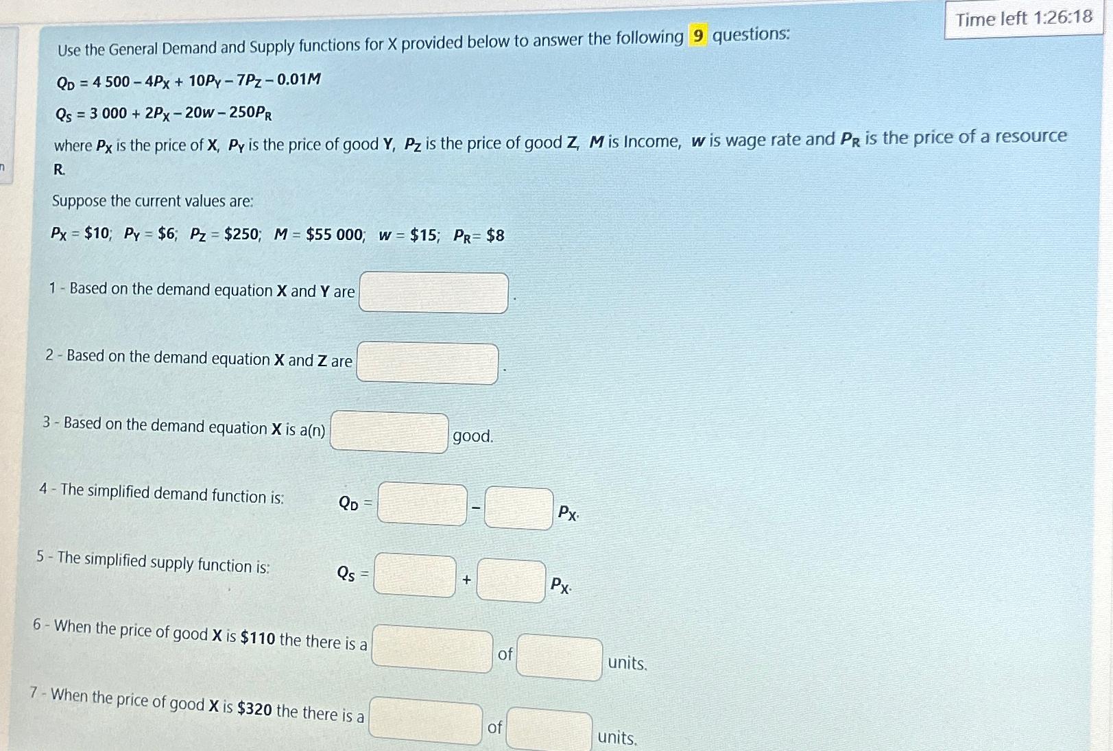 Solved Use the General Demand and Supply functions for x | Chegg.com