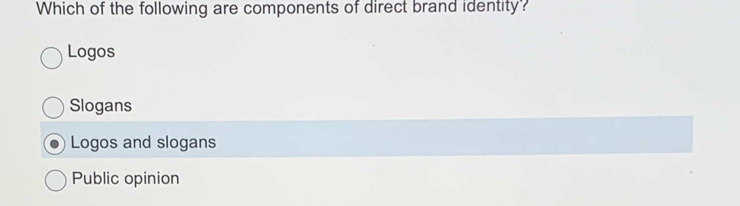 Solved Which of the following are components of direct brand | Chegg.com