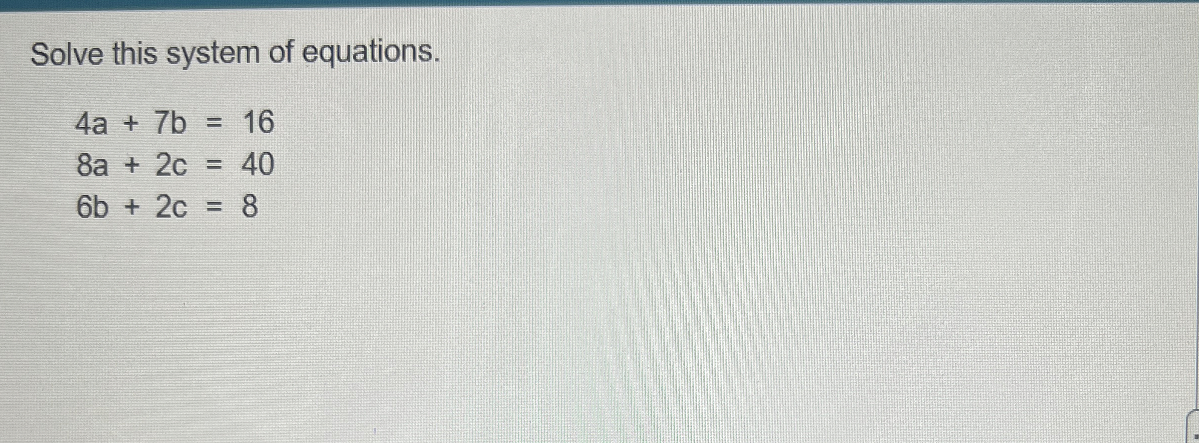 Solved Solve this system of | Chegg.com