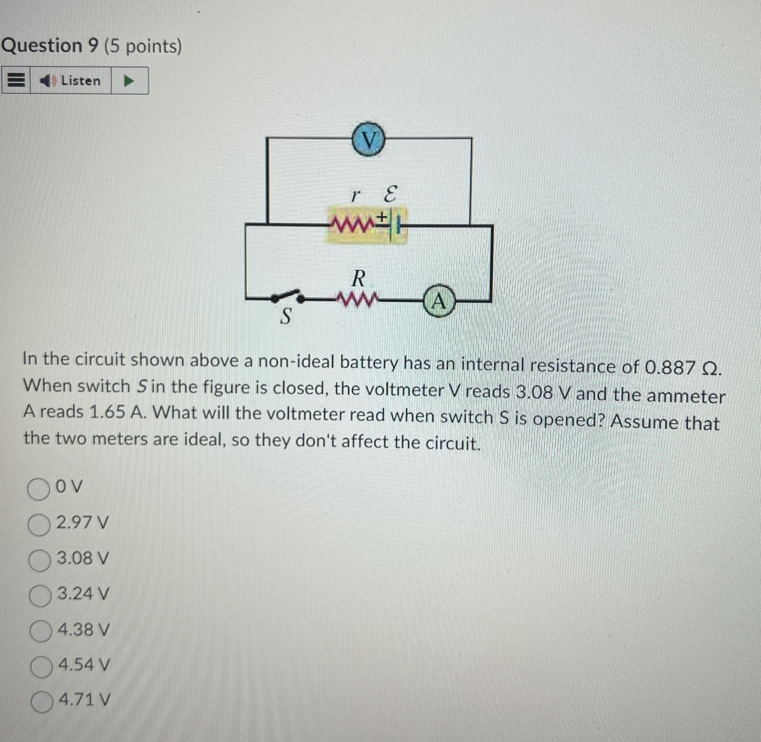 Solved Question 9 (5 ﻿points)ListenIn the circuit shown