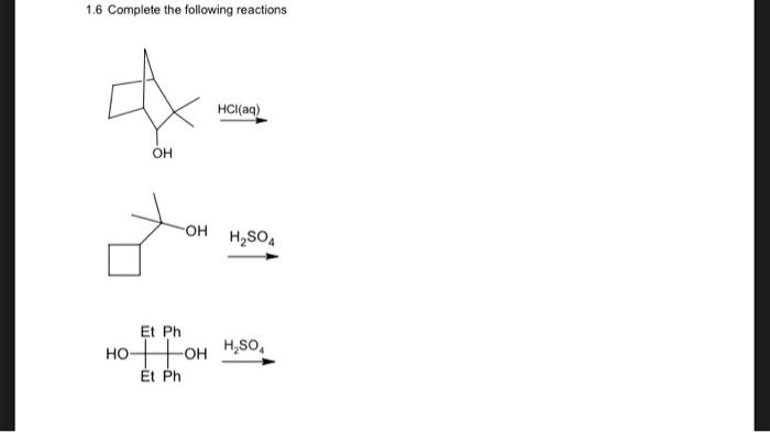 Solved 1.6 Complete the following reactions HCl(aq) | Chegg.com