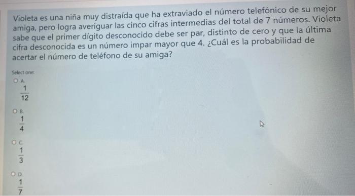 Violeta es una niña muy distraida que ha extraviado el número telefónico de su mejor amiga, pero logra averiguar las cinco ci