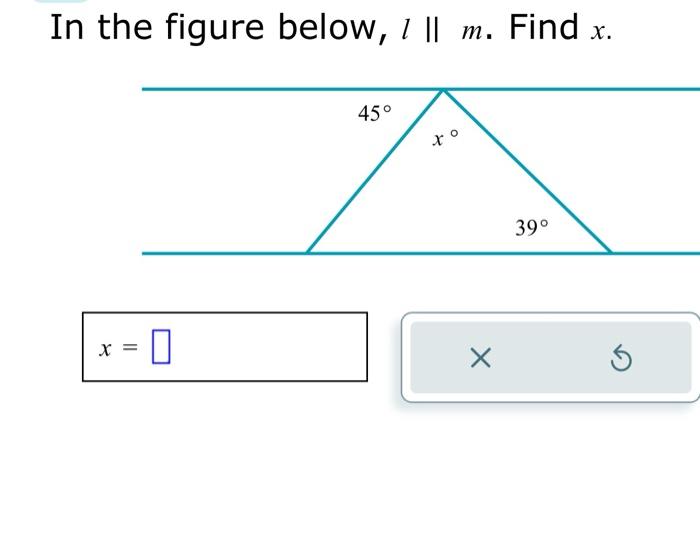 Solved In the figure below, 1 II m. Find X. X = 0 45° xo O X | Chegg.com