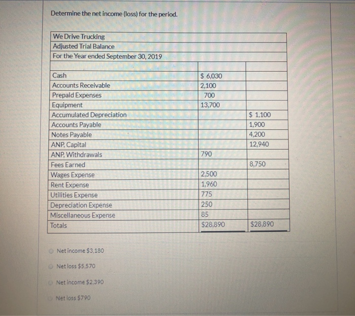 How To Determine The Net Income Loss For The Period