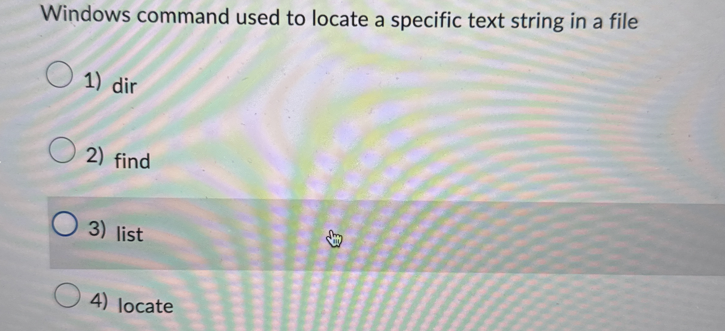 Solved Windows command used to locate a specific text string