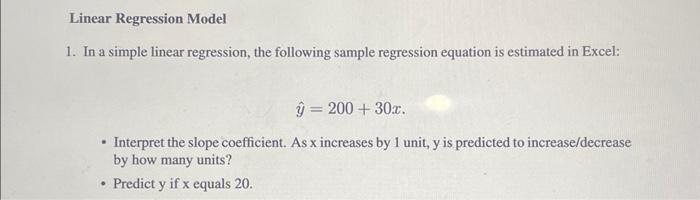 Solved 1. In a simple linear regression, the following | Chegg.com