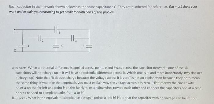Solved Each capacitor in the network shown below has the | Chegg.com