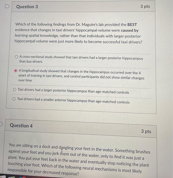 Solved D Question 3 3 pts Which of the following findings | Chegg.com