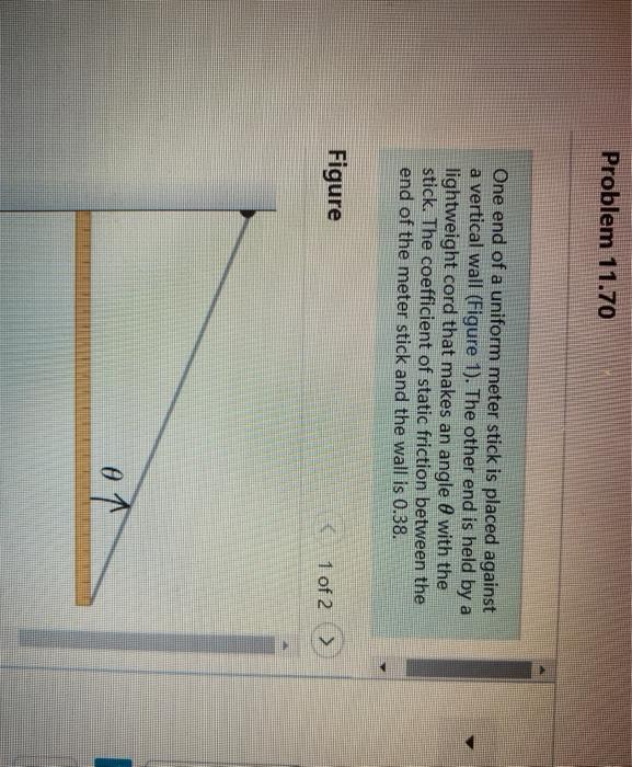 Solved Problem 11.70 One end of a uniform meter stick is | Chegg.com