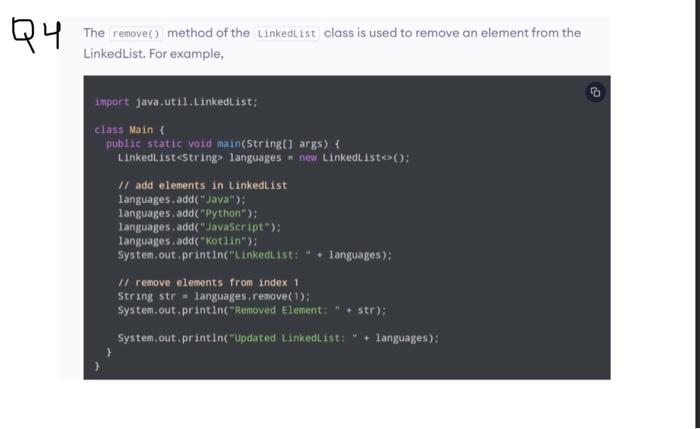 Solved 3. Change Elements of a LinkedList The method of | Chegg.com