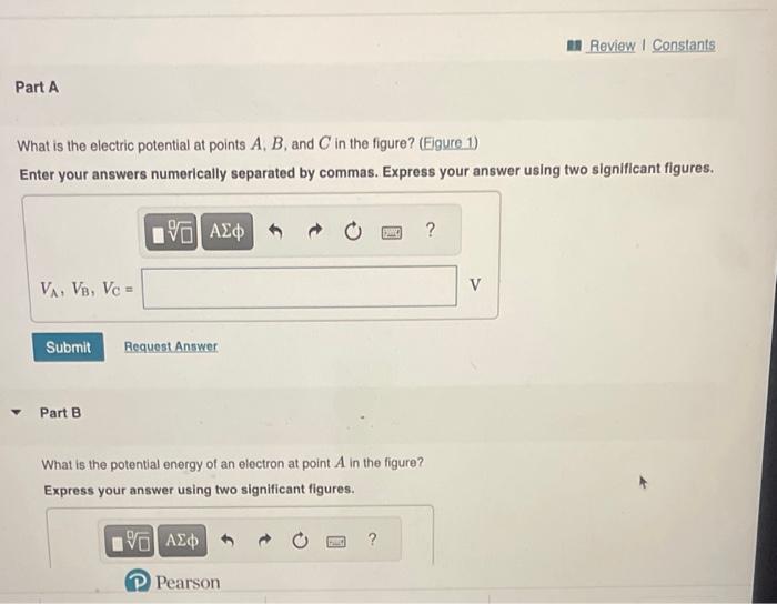 Solved Figure 1 of 1What is the electric potential at points | Chegg.com