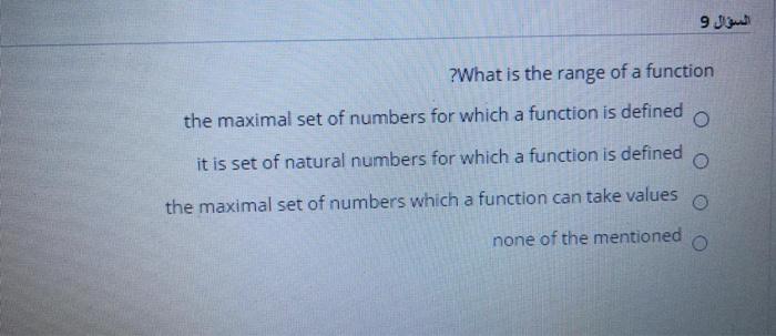 Solved السؤال و ?What is the range of a function the maximal | Chegg.com