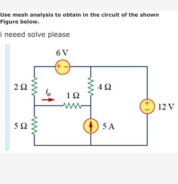 Solved Use mesh analysis to obtain in the circuit of the | Chegg.com